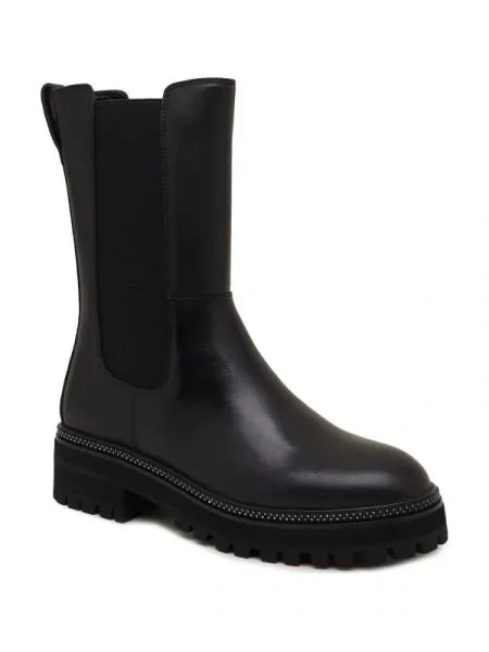 Liu Jo De piele ghete chelsea PINK negru