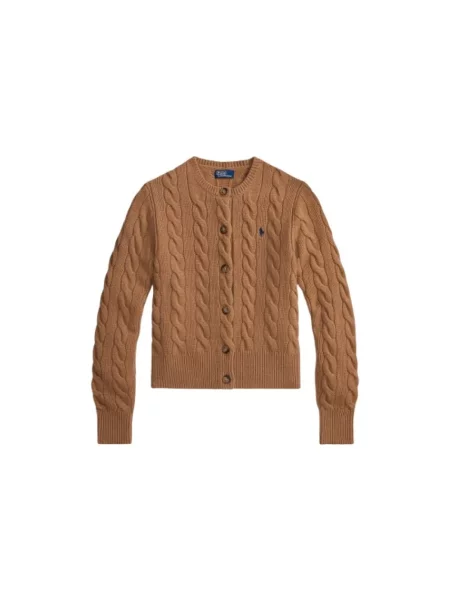 Kardigan Polo Ralph Lauren wełniany brązowy