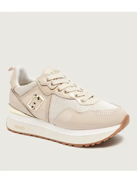 Liu Jo Sneakers Maxi Wonder 01 cu adaos de piele bej