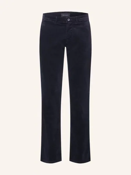Strokesman's Sametové Chino Kalhoty Slim Fit tmavě modrá