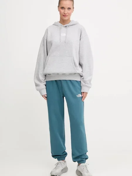 The North Face bluza Essential z kapturem melanżowa szary