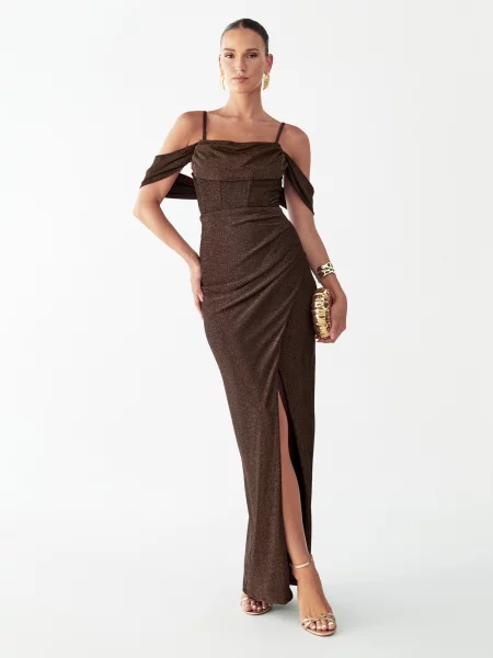 BWLDR Rochie de seară AMIE' maro