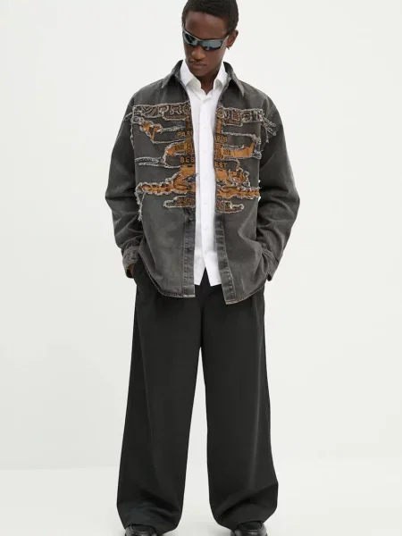 Y/Project farmering EVERGREEN PARIS BEST PATCH DENIM SHIRT szürke