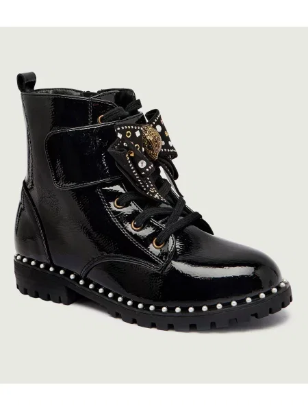 Kurt Geiger Bőr magassarkú bokacsizma KENSINGTON STRAP BOW