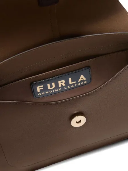 Geantă messenger Furla din piele maro