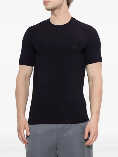 Тениска Giorgio Armani с кръгло деколте черно