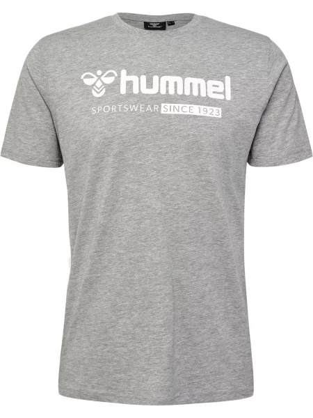 Hummel T-shirt krótki rękaw z dużym logo – GREY MELANGE szara