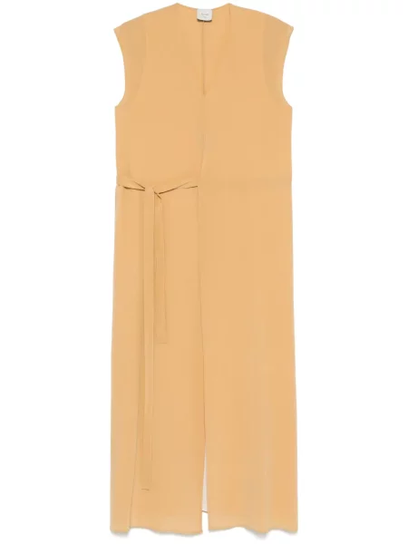 Jedwabna maksi sukienka maxi Alysi garniturowa żółta