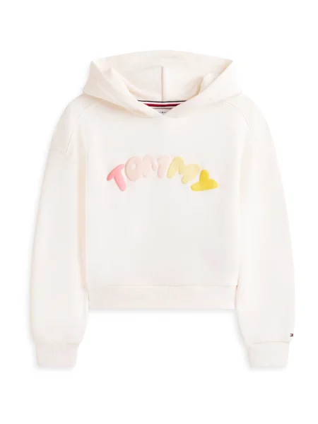 Tommy Hilfiger Mikina S Kapucí krémová bílá