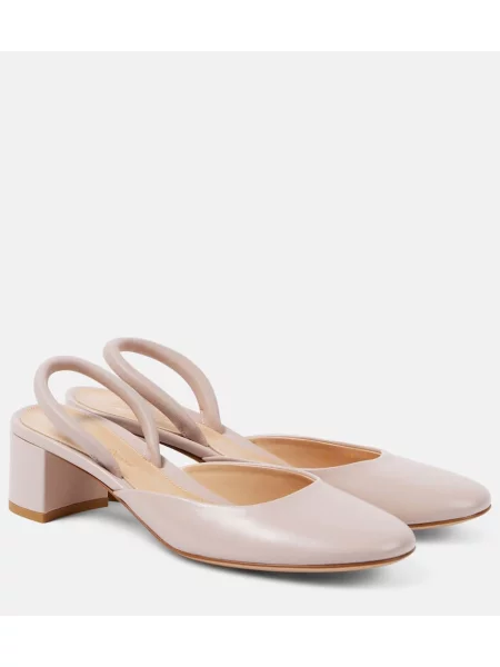 Papuci tip mules Gianvito Rossi din piele roz