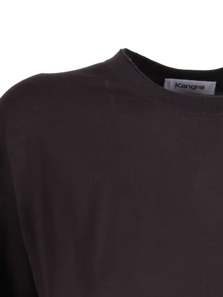 Scurt tricou Kangra cu decolteu rotund maro