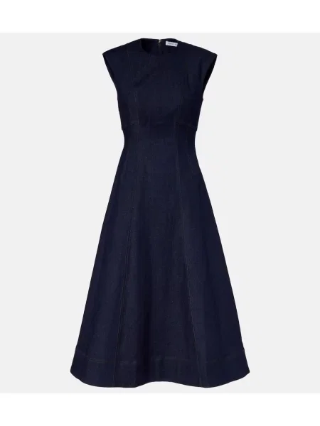 Rochie din denim Veronica Beard până la genunchi de costum albastru