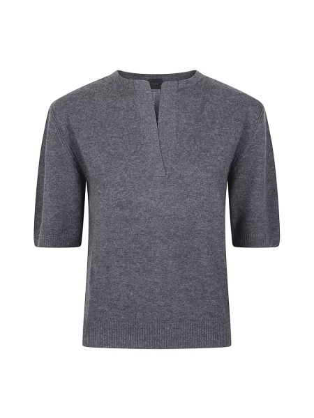 Sweter Pinko z krótkim rękawem szary