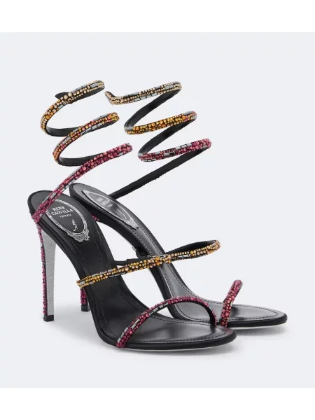Sandale Rene Caovilla din satin negru