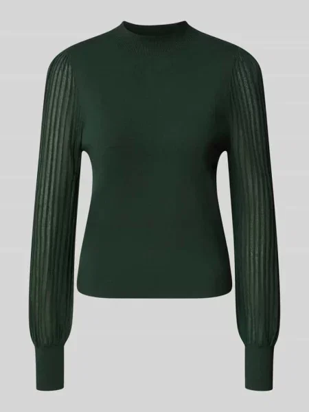 Sweter dzianinowy z mieszanki ze stójką Zero