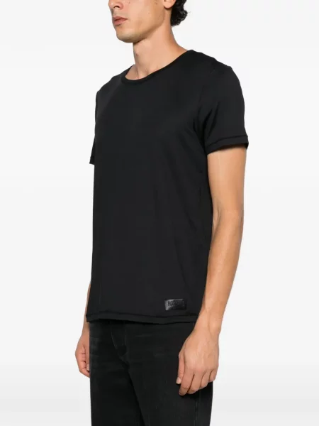Tricou Moschino cu decolteu rotund cu autograf negru