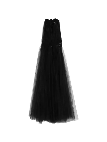 Rochie maxi Alchemy din tul cu gât halter de costum negru