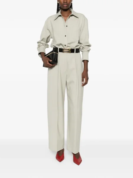 Pantaloni Victoria Beckham plisate verde
