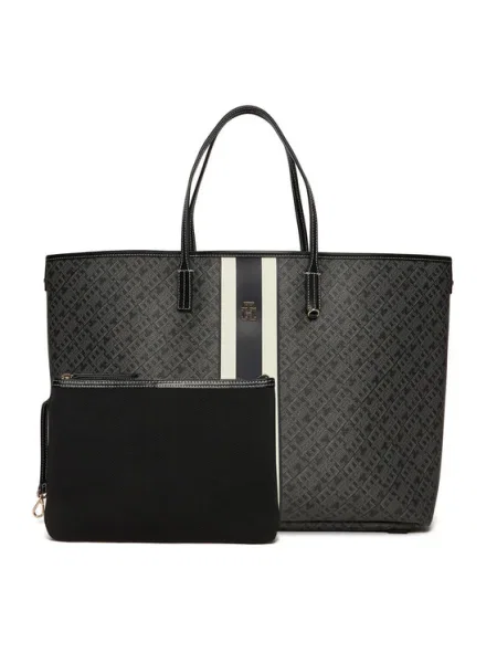 Tommy Hilfiger Дамска чанта Th Monoplay Le Maxi Tote черен