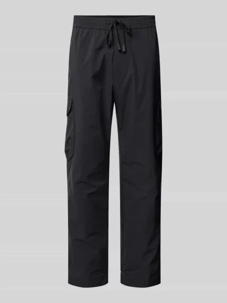 Spodnie cargo o kroju tapered fit z tunelem model ‘Urbanex’ Boss Green czarne