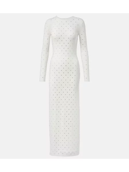 Rochie maxi Rabanne de cristal de costum alb