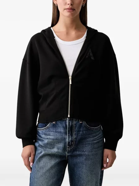 Hanorac cu glugă Armani Exchange cu paiete negru