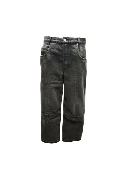 Jeansy Isabel Marant Etoile o krotszym kroju czarne