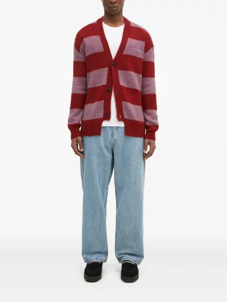 Pruhovaný kardigan Aries červený