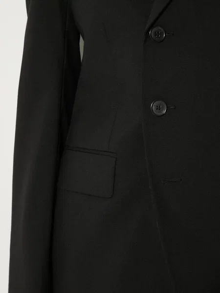 Вовняний піджак Kenzo Virgin Wool Waisted Blazer двобортний однотонний чорний
