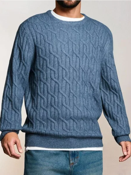 Sinsay Svetr z dekorativního úpletu modrá