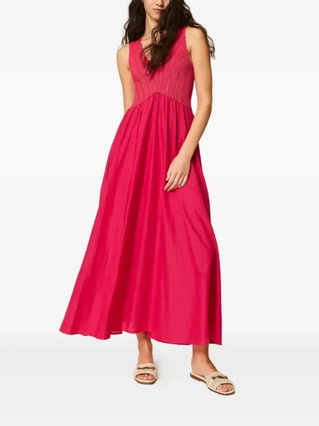 Maxi rochie maxi Twinset în linie A de costum roz