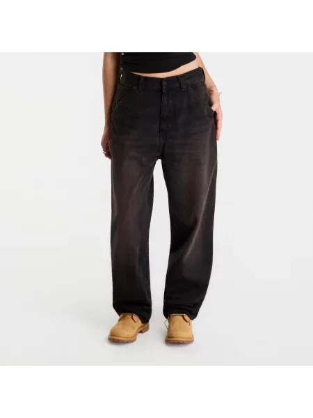 Τζιν Carhartt WIP OG Single Knee Pant Black Tobacco Used Wash XXL μαύρο