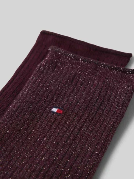 Skarpety z mieszanki bawełny z wyhaftowanym logo w zestaw 2 szt. model WOMEN SOCK 2P LUREX RO' Tommy Hilfiger
