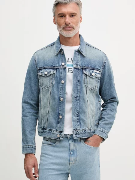 Calvin Klein Jeans geacă de blugi pentru bărbați din denim albastru