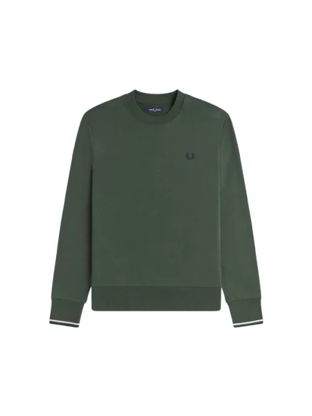 Bluza Fred Perry z dekoltem w kształcie litery U zielona