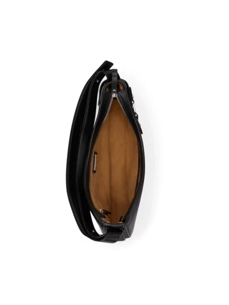 Torebka z naturalnej skóry bydlęcej z aplikacją z logo Ralph Lauren czarna