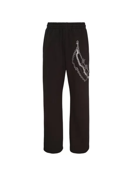 Pantaloni We11done cu imagine alergare negru