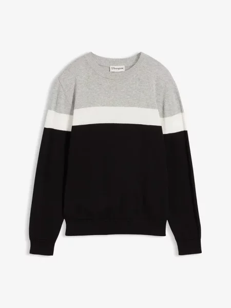 Sweter z cienkiej bawełnianej dzianiny czarny