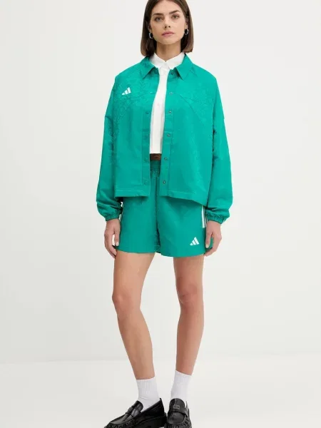 Шорти adidas House of Tiro візерунок висока посадка бірюзовий