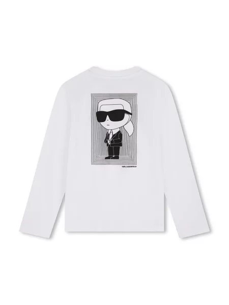 Karl Lagerfeld Dječja majica dugih rukava bijela