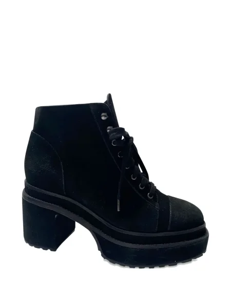 Cizme scurte Cult Gaia cu șireturi cu platformă din dantelă negru