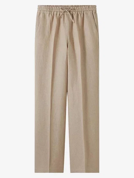 Plátěné kalhoty A.P.C. Pantalon Carlota béžové