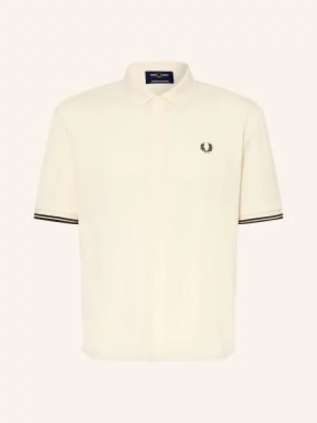 Fred Perry Pletená Košile Slim Fit režná / tmavě zelená
