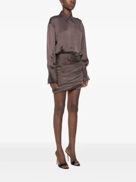Rochie mini The Andamane cu volane maro