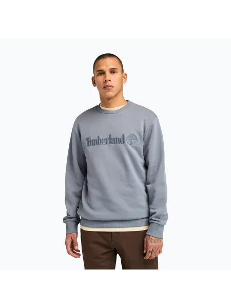 Hanorac crewneck Timberland cu broderie gri