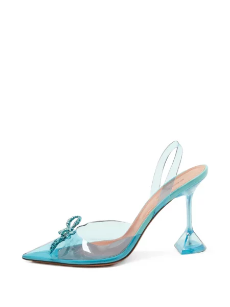 Pantofi cu toc Amina Muaddi slingback albastru