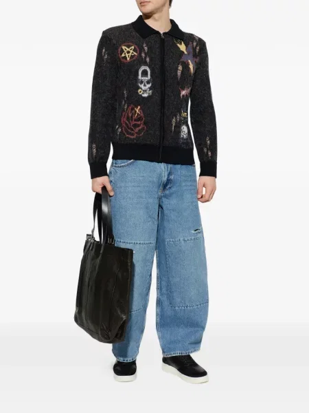 Grafic cardigan Allsaints negru