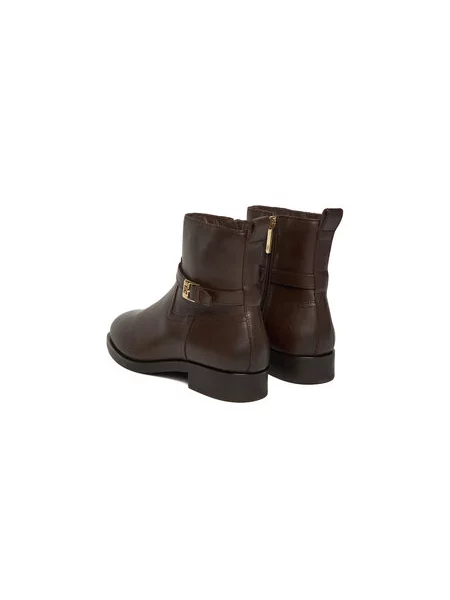 Tommy Hilfiger Škornji Th Buckle Riding Leather Bootie rjava