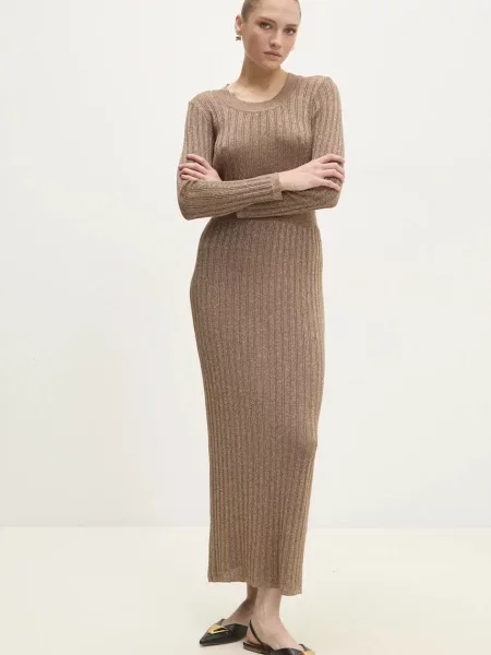 Спідниця Answear.LAB maxi олівець золотий