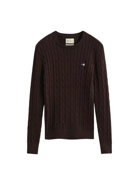 Sweter Gant klasyczny brązowy